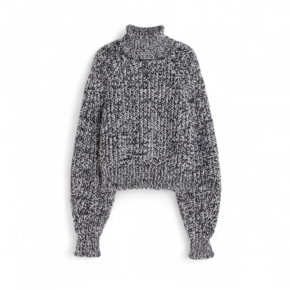 H&M black and white marl knitted sweater